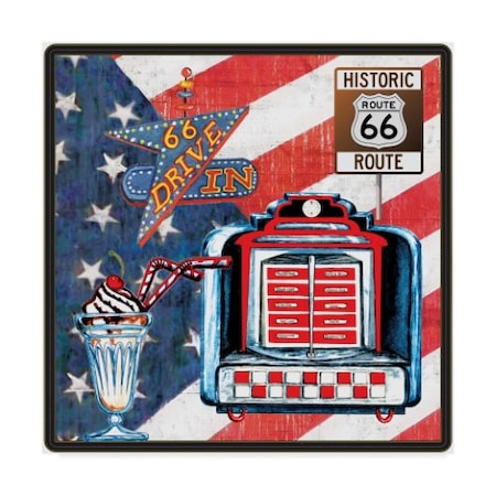 Sher Sester 'All American Route 66 Jukebox' Canvas Art,14x14